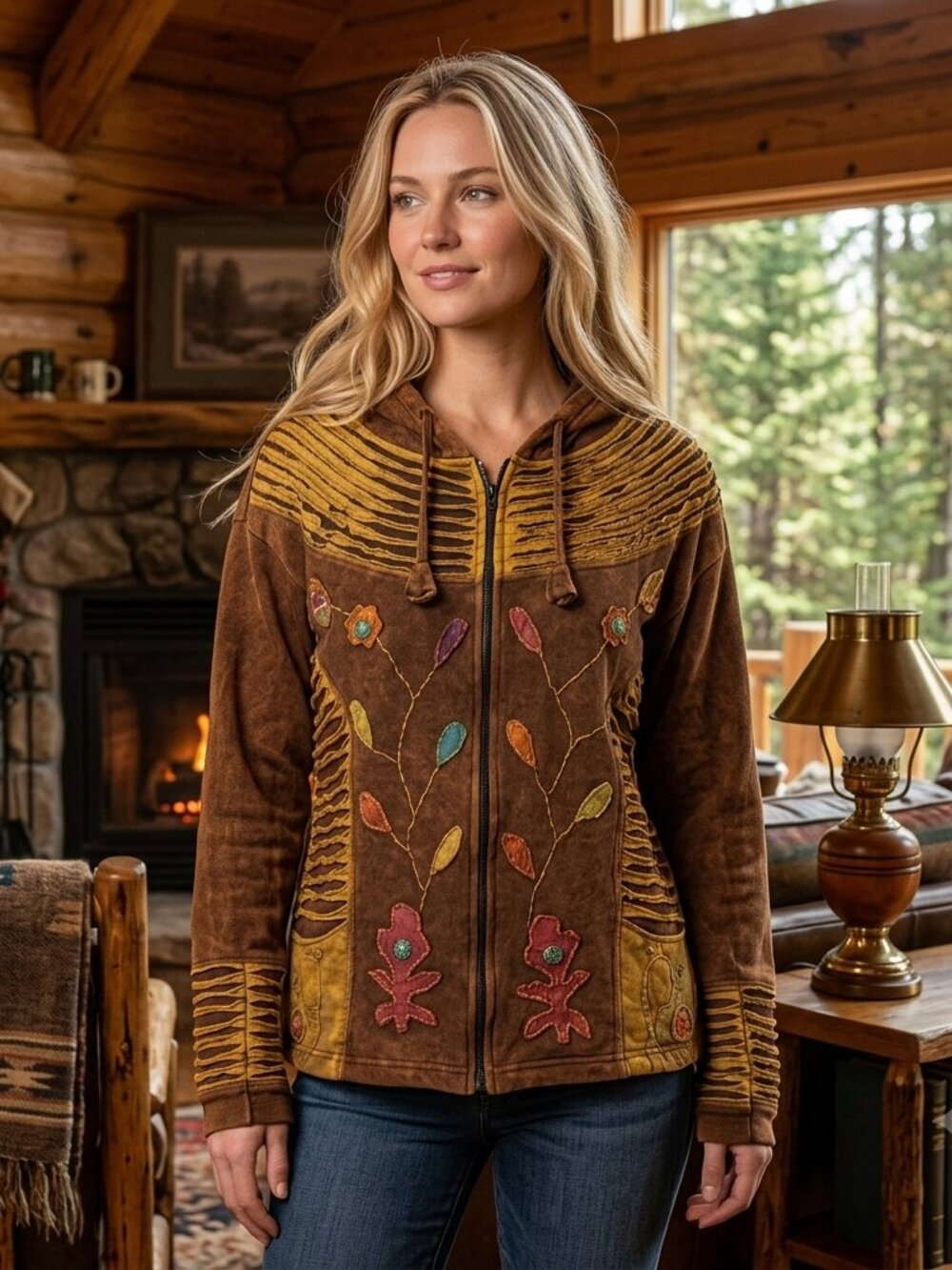 Women's Stonewash Hippie Cotton Jacket GOREGOUS~LQQK! ***READ*** XXL~XL?